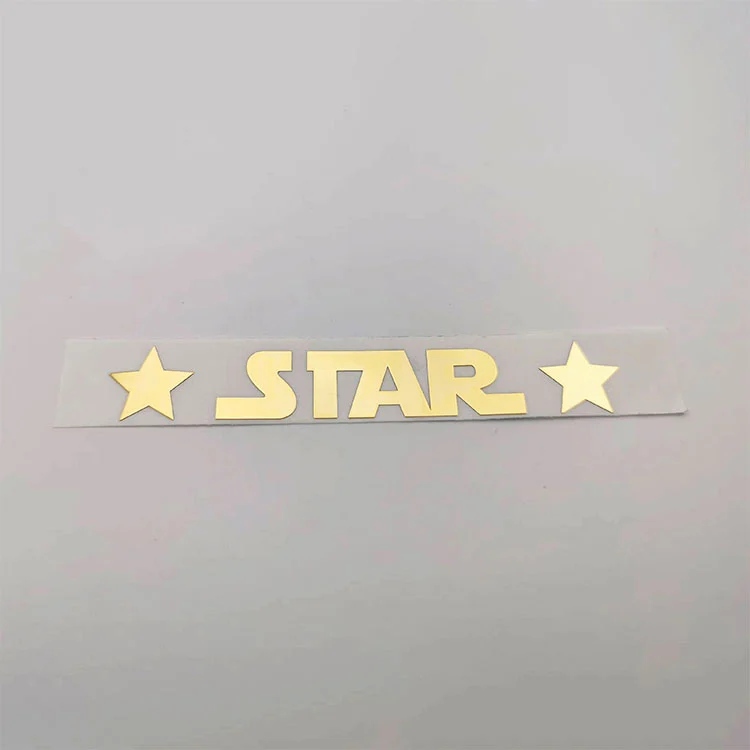 সোনার ক্রোম লোগো ধাতব শ্রীর